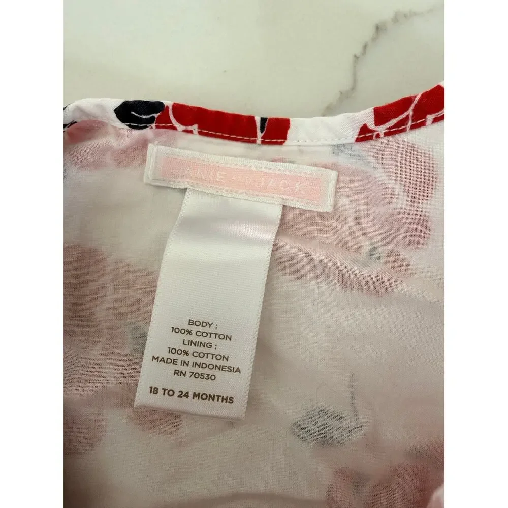 Janie and Jack Adorable Red Rose Floral Top & Bow Shorts Set